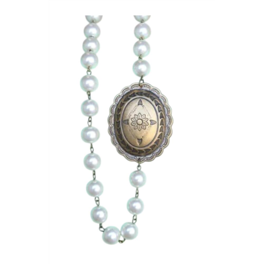 NEW PINK PANACHE women's pearl linked necklace in multi